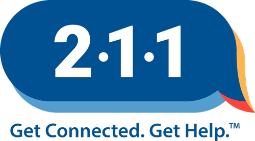 2-1-1 Get Connected. Get Help. logo for United Way of Northeast Michigan's assistance program.